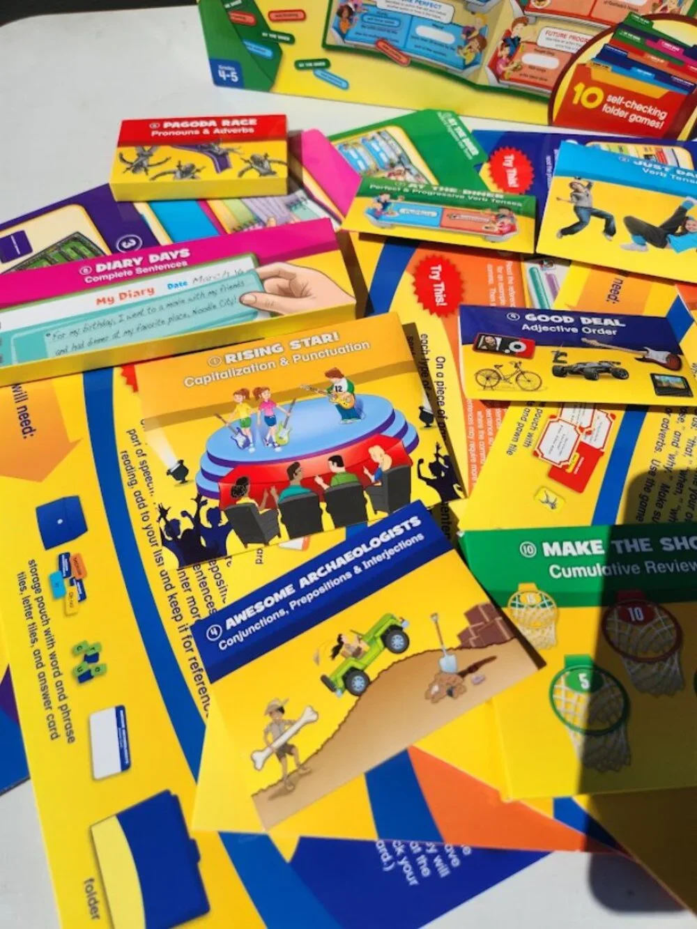 Lakeshore Grammar & Writing Folder Game Library Grades 4-5 4th 5th Grade Reading